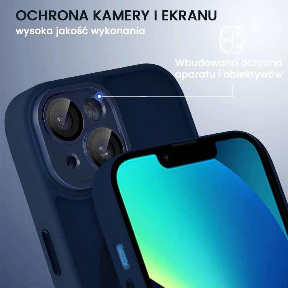 Etui do iPhone 13 Color Flush z Magsafe, z osłoną aparatu, granatowe (OUTLET)