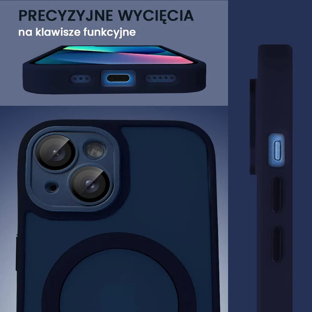 Etui do iPhone 13 Color Flush z Magsafe, z osłoną aparatu, granatowe (OUTLET)