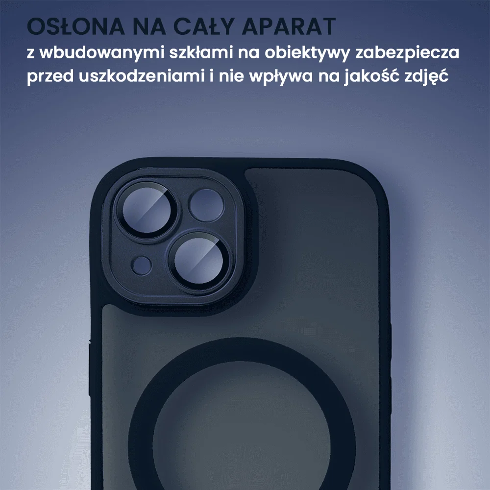 Etui do iPhone 13 Color Flush z Magsafe, z osłoną aparatu, granatowe (OUTLET)