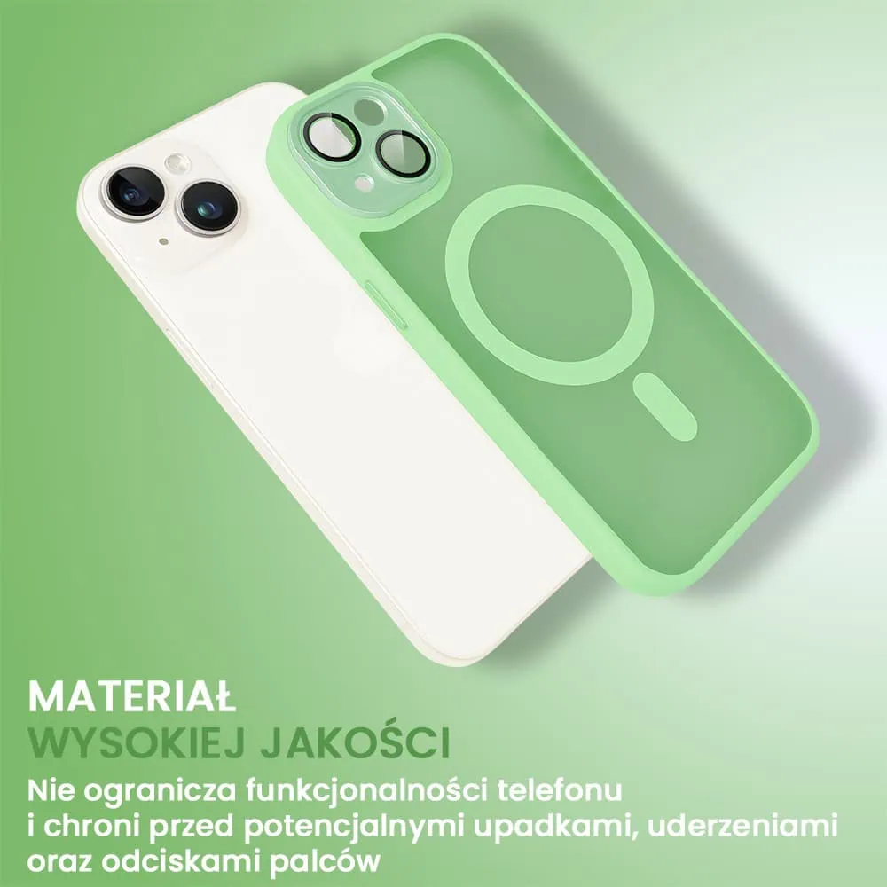 Etui do iPhone 13 Color Flush z Magsafe, z osłoną aparatu, jasna zieleń