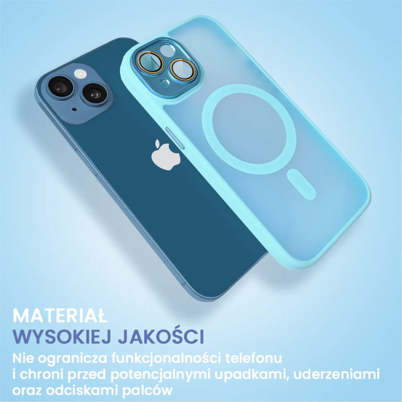 Etui do iPhone 13 Color Flush z Magsafe, z osłoną aparatu, niebieskie (OUTLET)