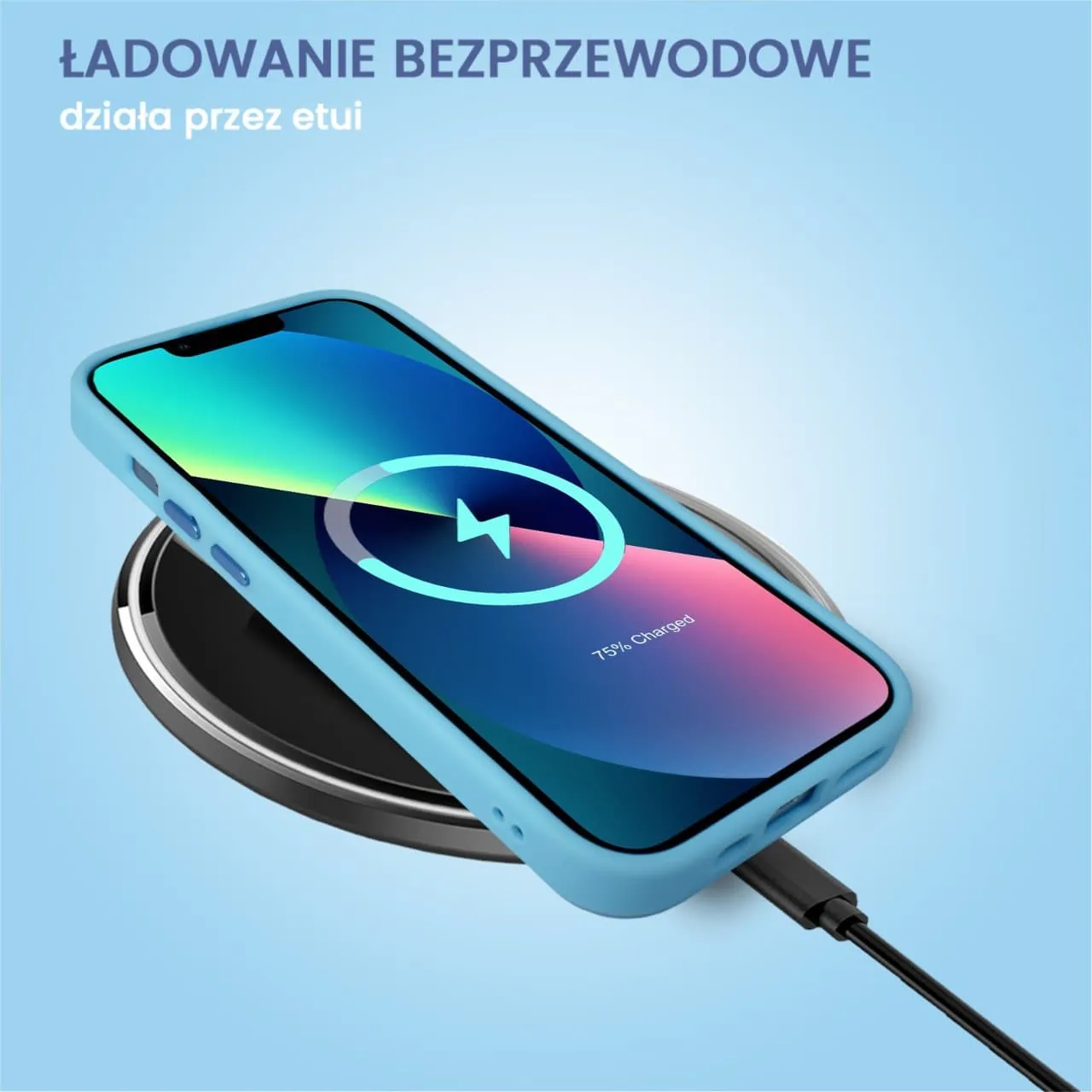 Etui do iPhone 13 Color Flush z Magsafe, z osłoną aparatu, niebieskie (OUTLET)