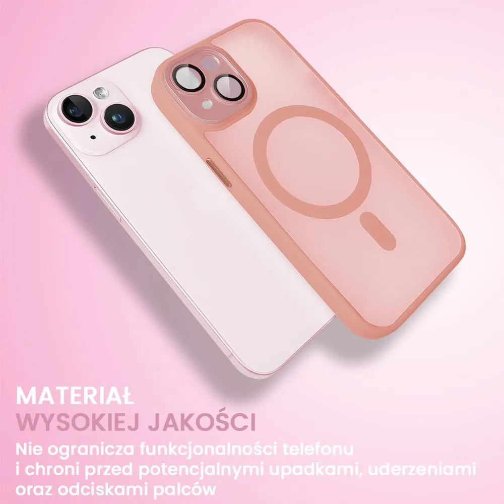 Etui do iPhone 13 Color Flush z Magsafe, z osłoną aparatu, różowe