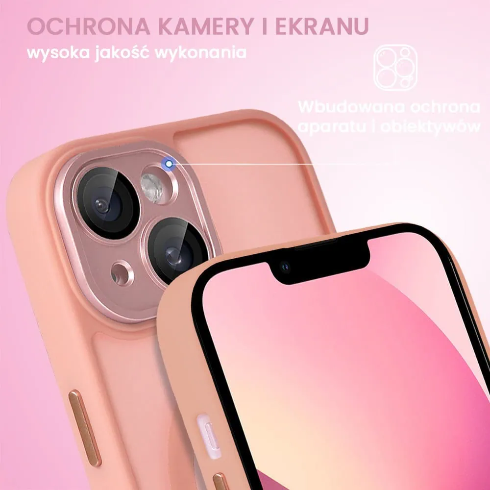 Etui do iPhone 13 Color Flush z Magsafe, z osłoną aparatu, różowe