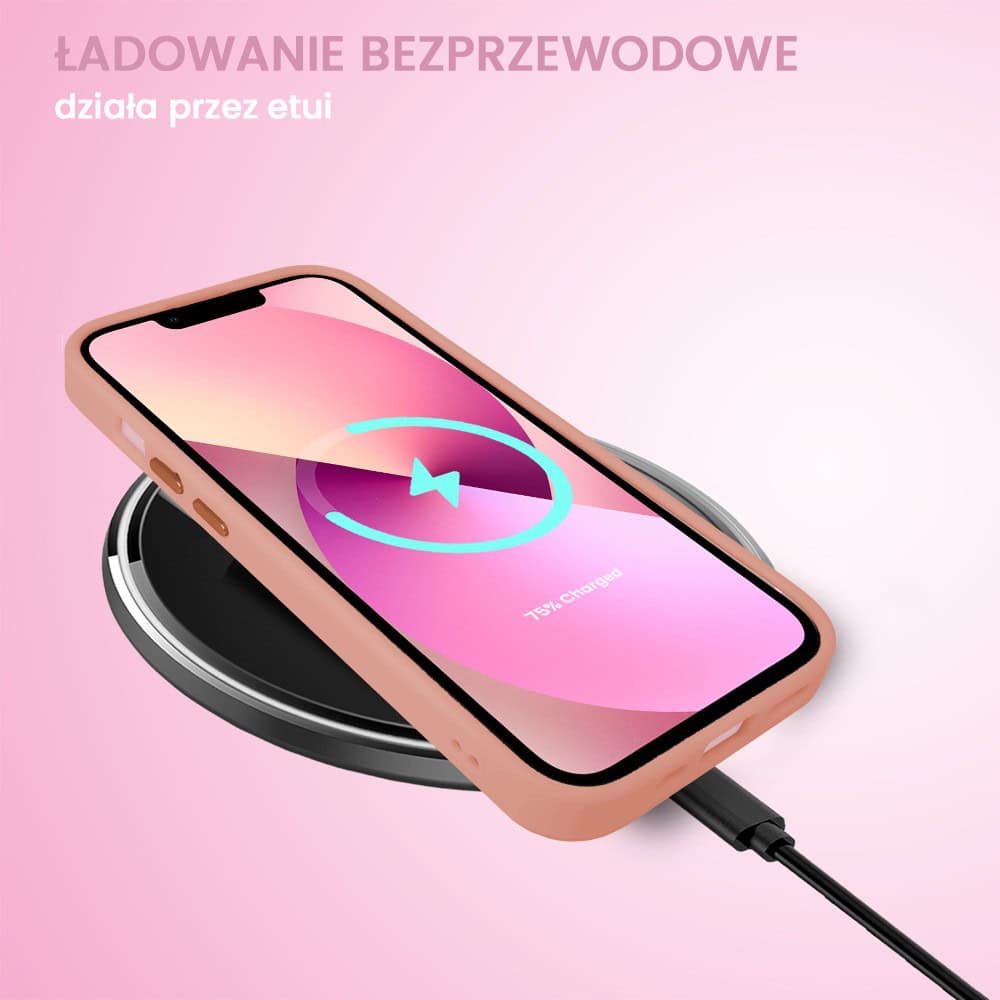 Etui do iPhone 13 Color Flush z Magsafe, z osłoną aparatu, różowe