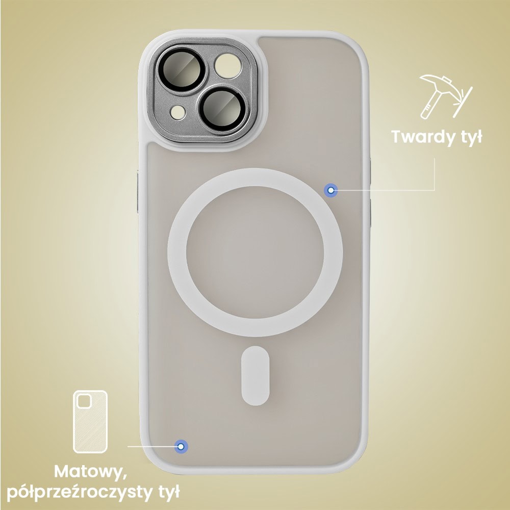 Etui do iPhone 13 Color Flush z Magsafe, z osłoną aparatu, popielate