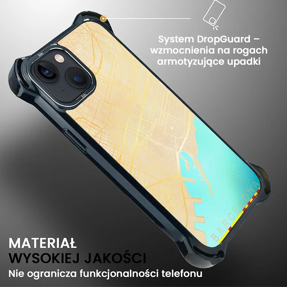 Etui do iPhone 13, Ibizu DropGuard Ultra z MagSafe, Mapy Świata, Barcelona
