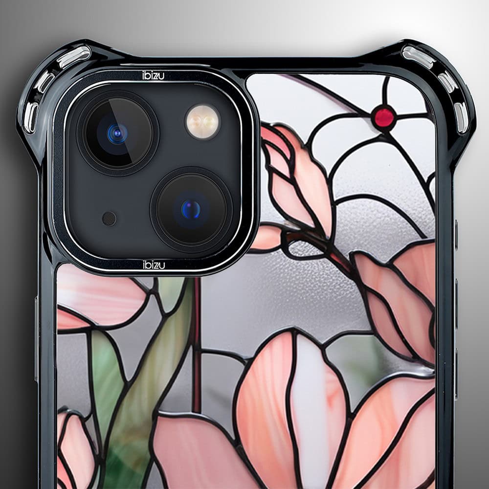 Etui do iPhone 13, Ibizu DropGuard Ultra z MagSafe, Barwy Szkła, Różowa magnolia