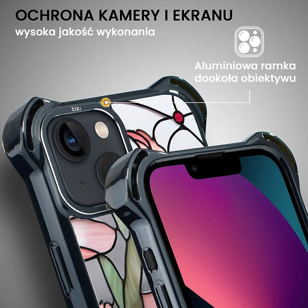 Etui do iPhone 13, Ibizu DropGuard Ultra z MagSafe, Barwy Szkła, Różowa magnolia