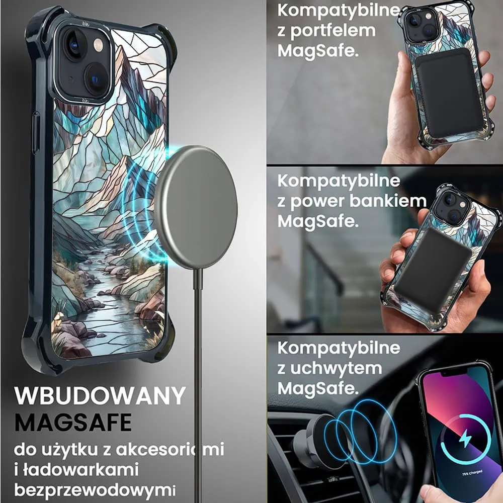 Etui do iPhone 13, Ibizu DropGuard Ultra z MagSafe, Barwy Szkła, Górski Potok