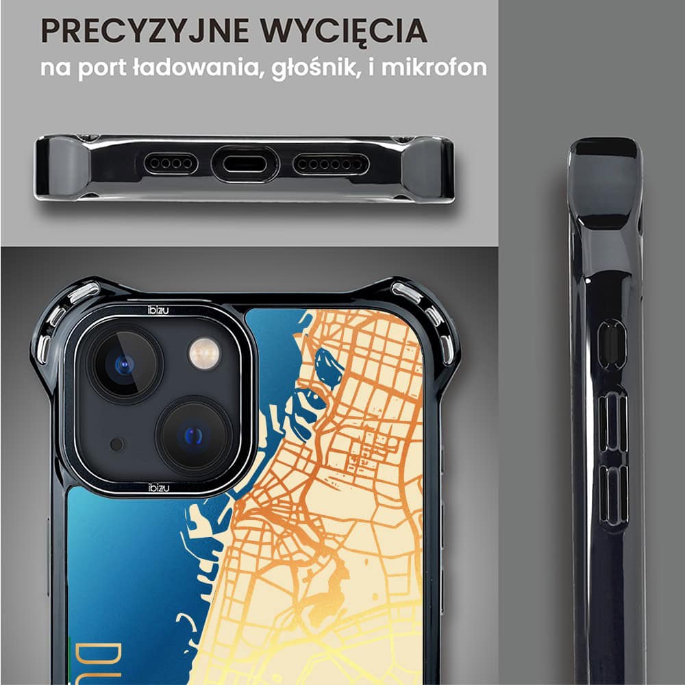 Etui do iPhone 13, Ibizu DropGuard Ultra z MagSafe, Mapy Świata, Dubai