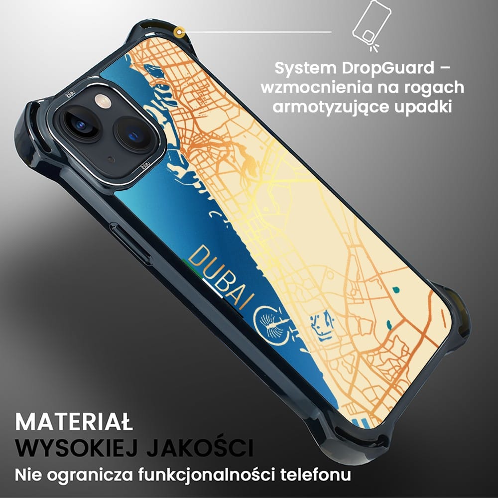 Etui do iPhone 13, Ibizu DropGuard Ultra z MagSafe, Mapy Świata, Dubai