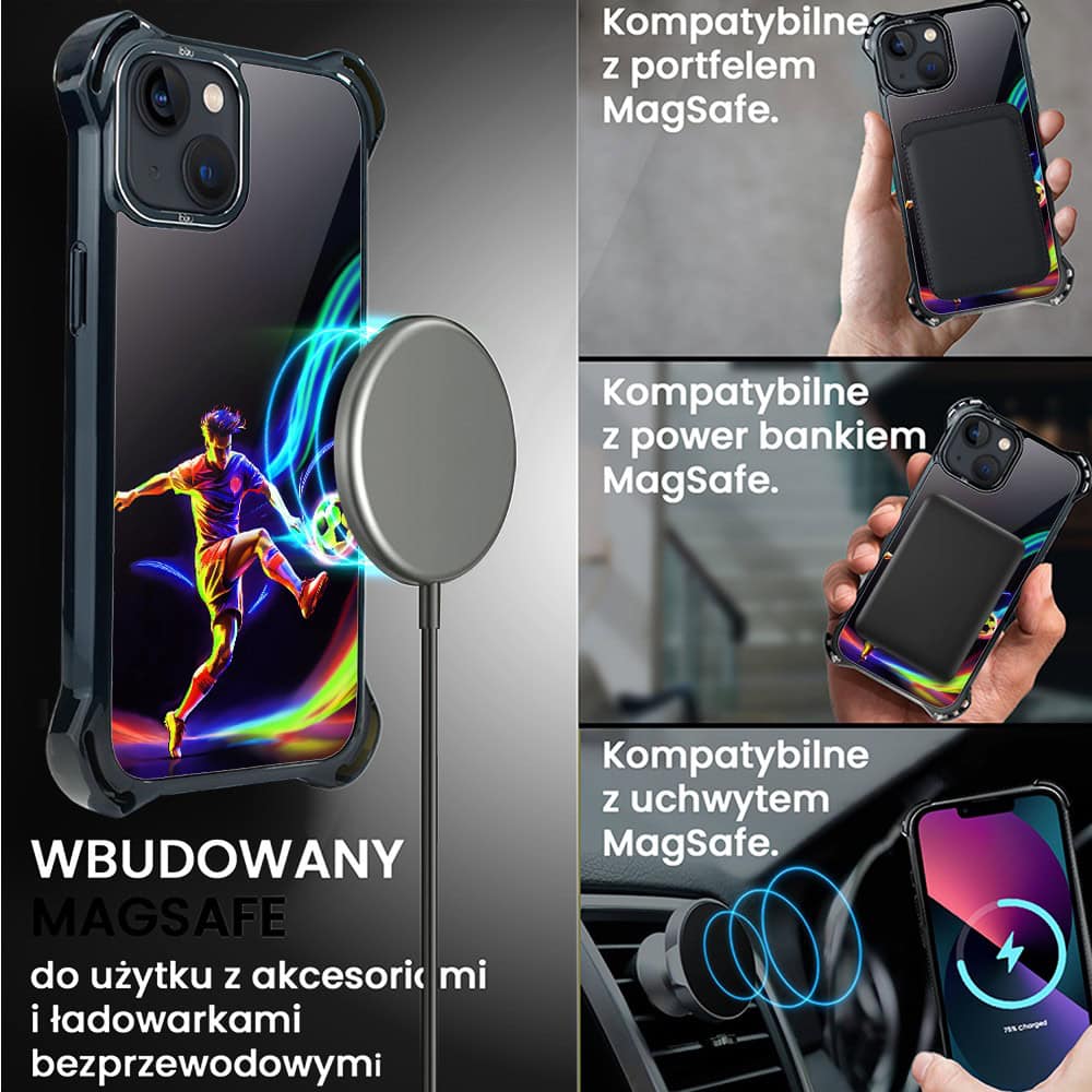Etui do iPhone 13, Ibizu DropGuard Ultra z MagSafe, #ElectroMove, W rytmie piłki nożnej
