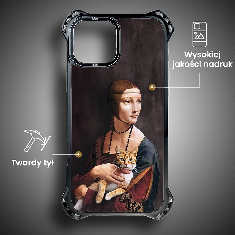 Etui do iPhone 13, Ibizu DropGuard Ultra z MagSafe, Leonardo Da Vinci, dama z kotem