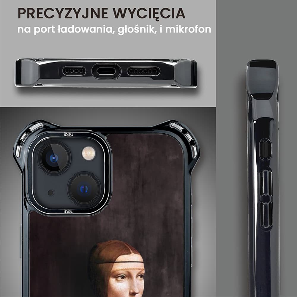Etui do iPhone 13, Ibizu DropGuard Ultra z MagSafe, Leonardo Da Vinci, dama z kotem