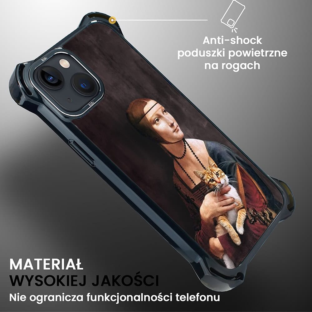 Etui do iPhone 13, Ibizu DropGuard Ultra z MagSafe, Leonardo Da Vinci, dama z kotem
