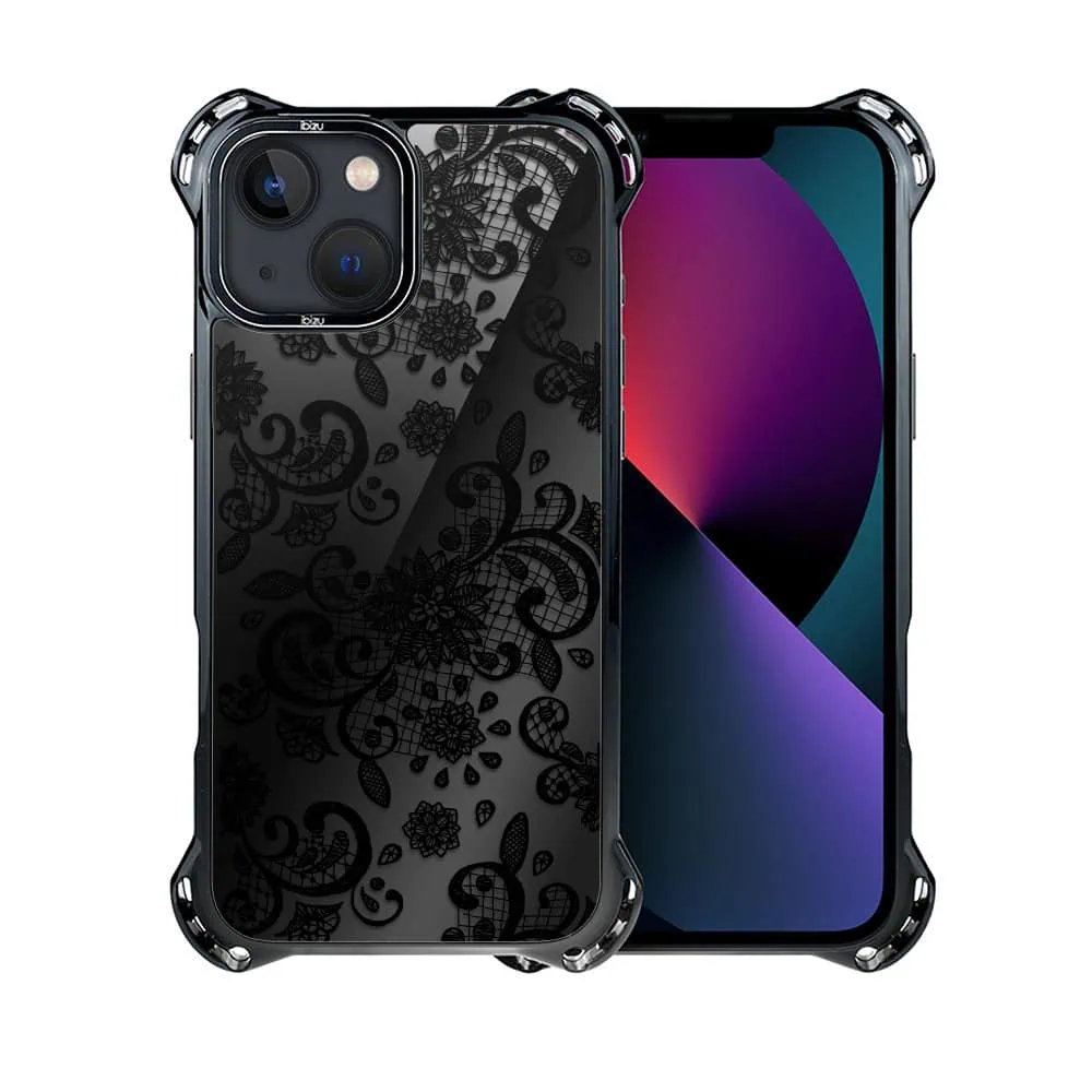 Etui do iPhone 13, Ibizu DropGuard Ultra z MagSafe, Midnight, Koronkowa czerń