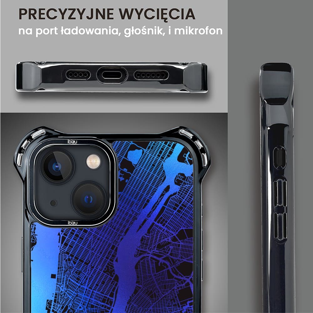 Etui do iPhone 13, Ibizu DropGuard Ultra z MagSafe, Mapy Świata, New York