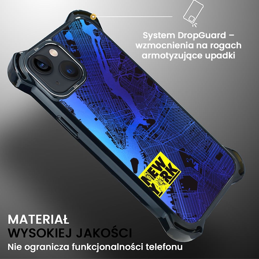 Etui do iPhone 13, Ibizu DropGuard Ultra z MagSafe, Mapy Świata, New York
