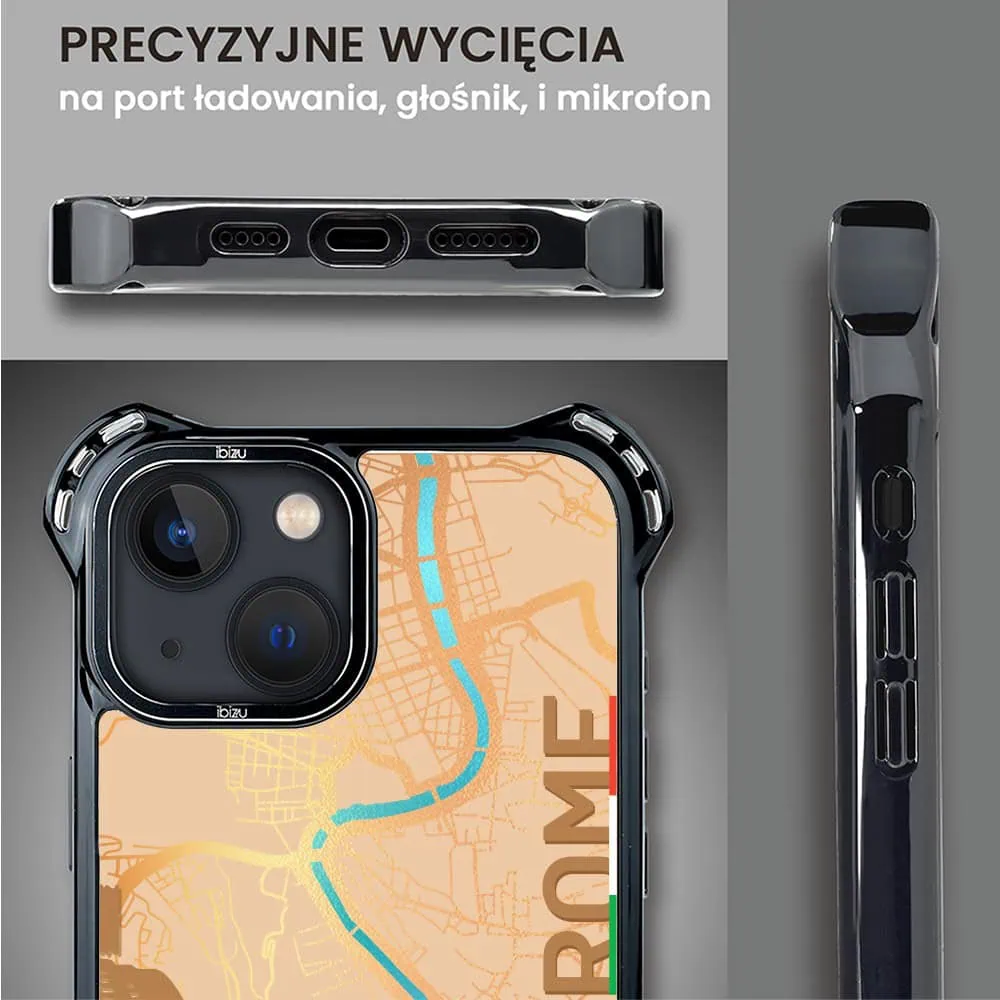 Etui do iPhone 13, Ibizu DropGuard Ultra z MagSafe, Mapy Świata, Rome