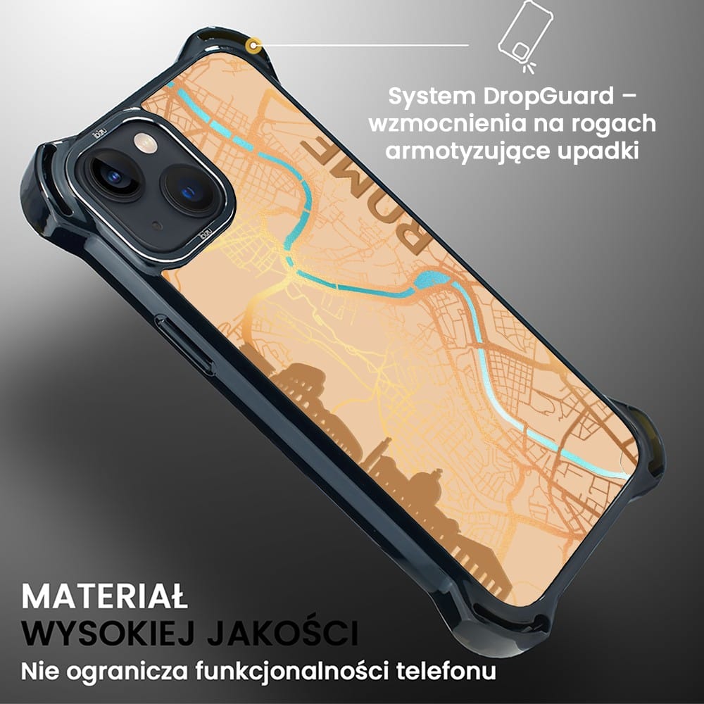 Etui do iPhone 13, Ibizu DropGuard Ultra z MagSafe, Mapy Świata, Rome