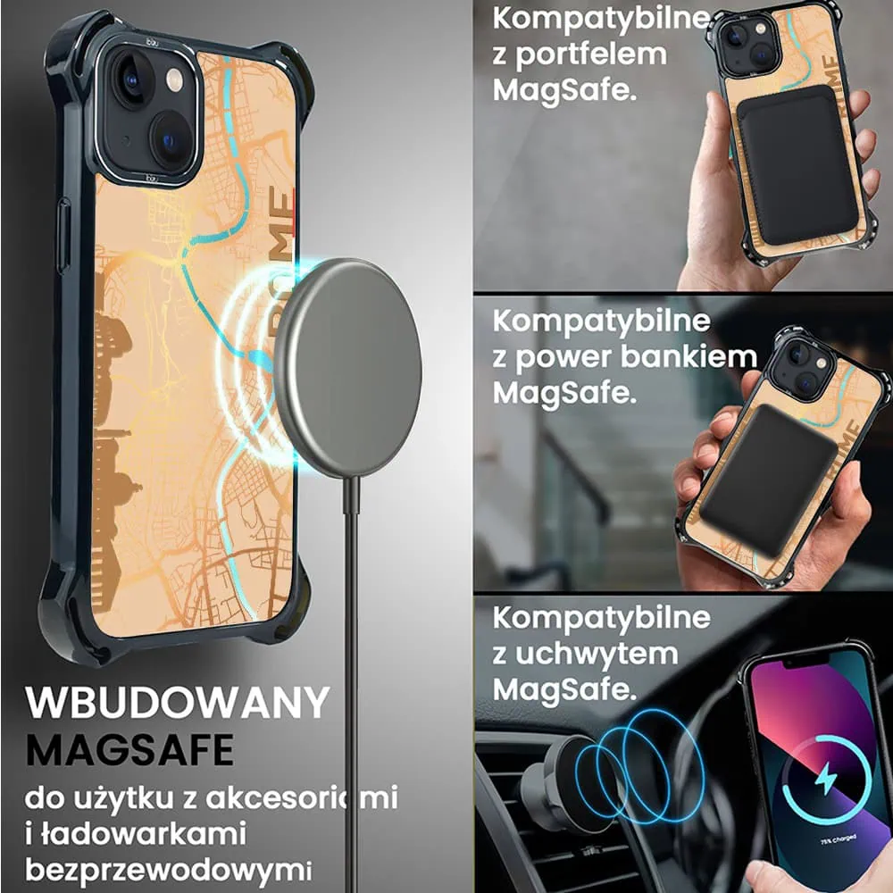 Etui do iPhone 13, Ibizu DropGuard Ultra z MagSafe, Mapy Świata, Rome