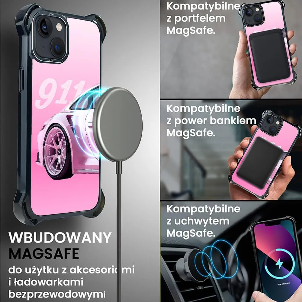 Etui do iPhone 13, Ibizu DropGuard Ultra z MagSafe, TechDrive, 911 różowe