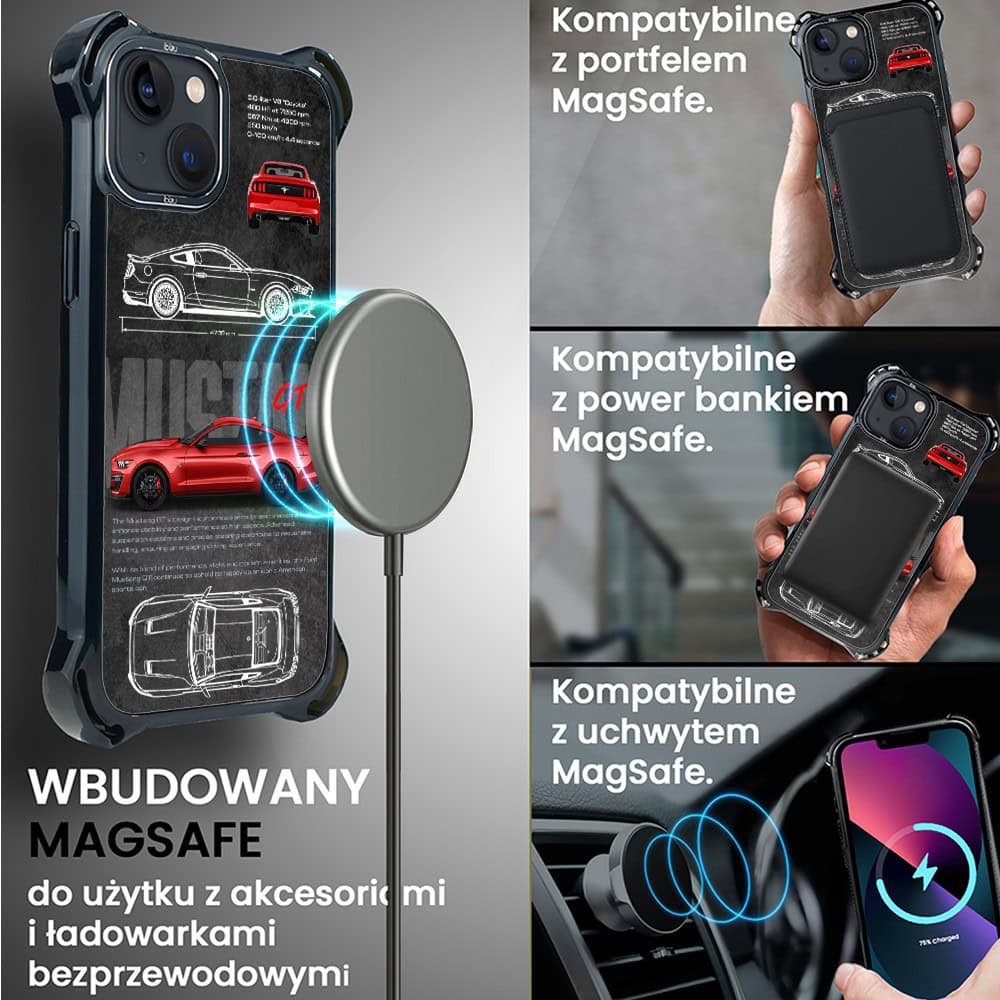 Etui do iPhone 13, Ibizu DropGuard Ultra z MagSafe, TechDrive, GT V8 “Coyote”
