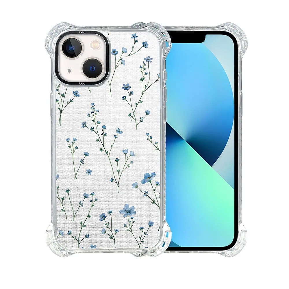 Etui do iPhone 13, Ibizu DropGuard Ultra z MagSafe, Pastel Bloom, Niebieski sen