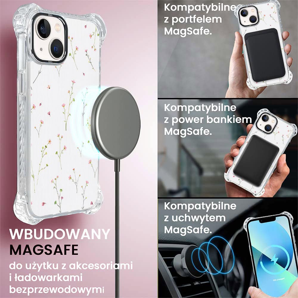 Etui do iPhone 13, Ibizu DropGuard Ultra z MagSafe, Pastel Bloom, Polna fantazja