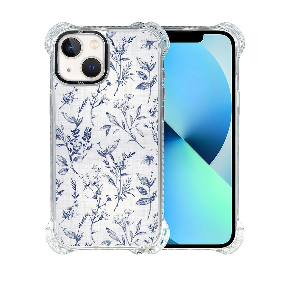 Etui do iPhone 13, Ibizu DropGuard Ultra z MagSafe, Pastel Bloom, Lazurowe szepty