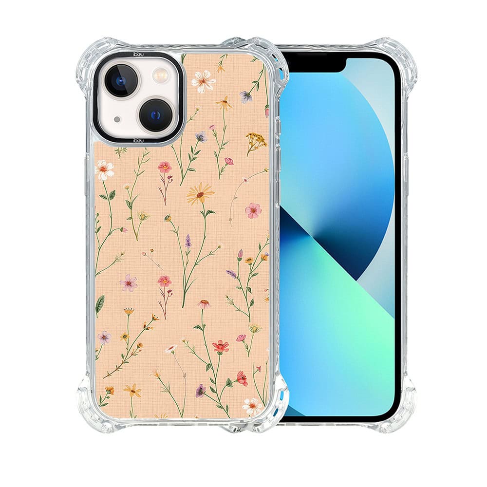 Etui do iPhone 13, Ibizu DropGuard Ultra z MagSafe, Pastel Bloom, Koralowa łąka