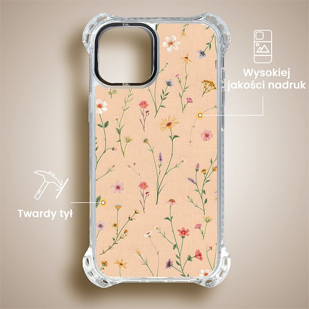 Etui do iPhone 13, Ibizu DropGuard Ultra z MagSafe, Pastel Bloom, Koralowa łąka