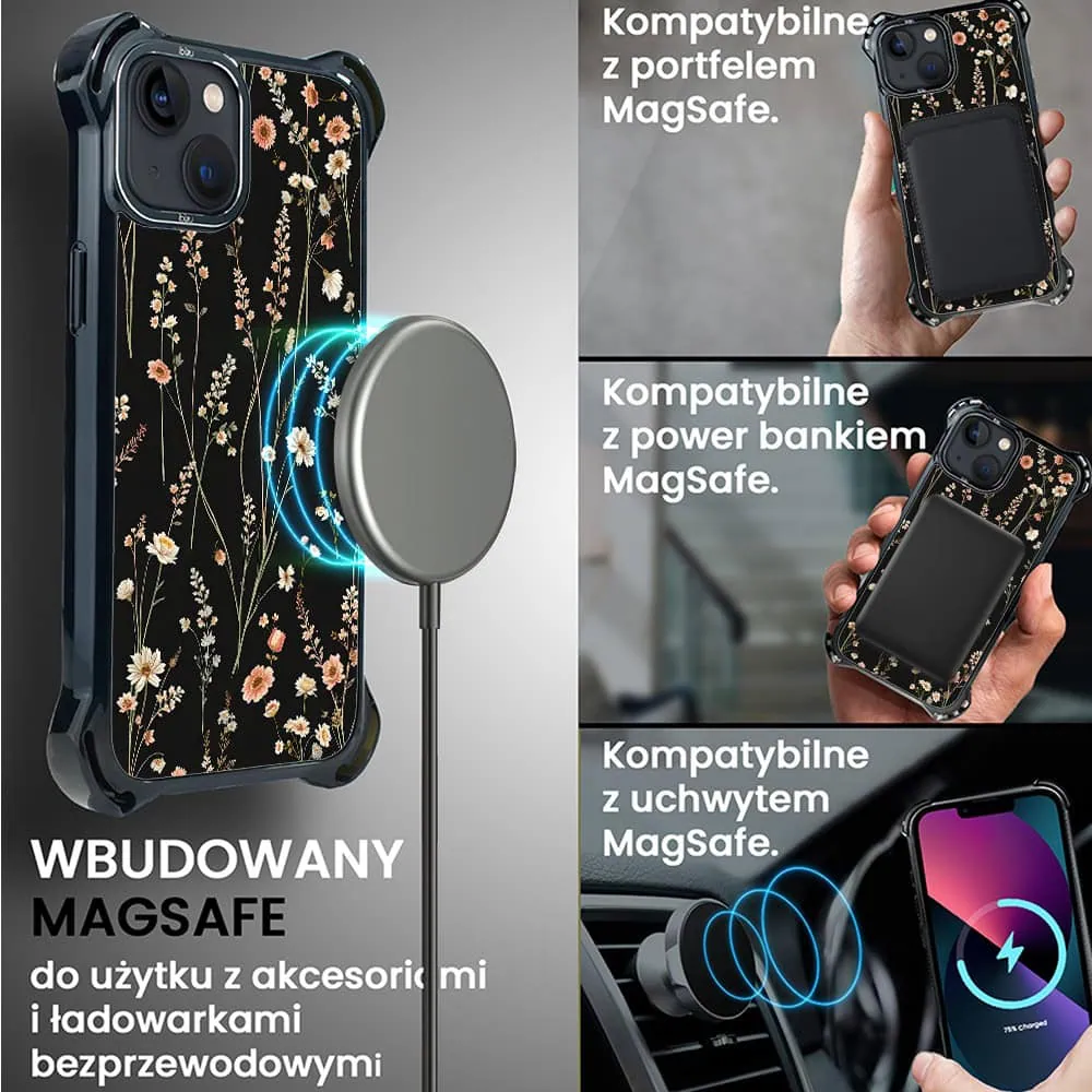 Etui do iPhone 13, Ibizu DropGuard Ultra z MagSafe, Pastel Bloom, Północny ogród