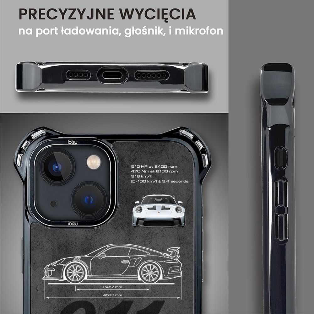 Etui do iPhone 13, Ibizu DropGuard Ultra z MagSafe, TechDrive, 911 GT3 RS