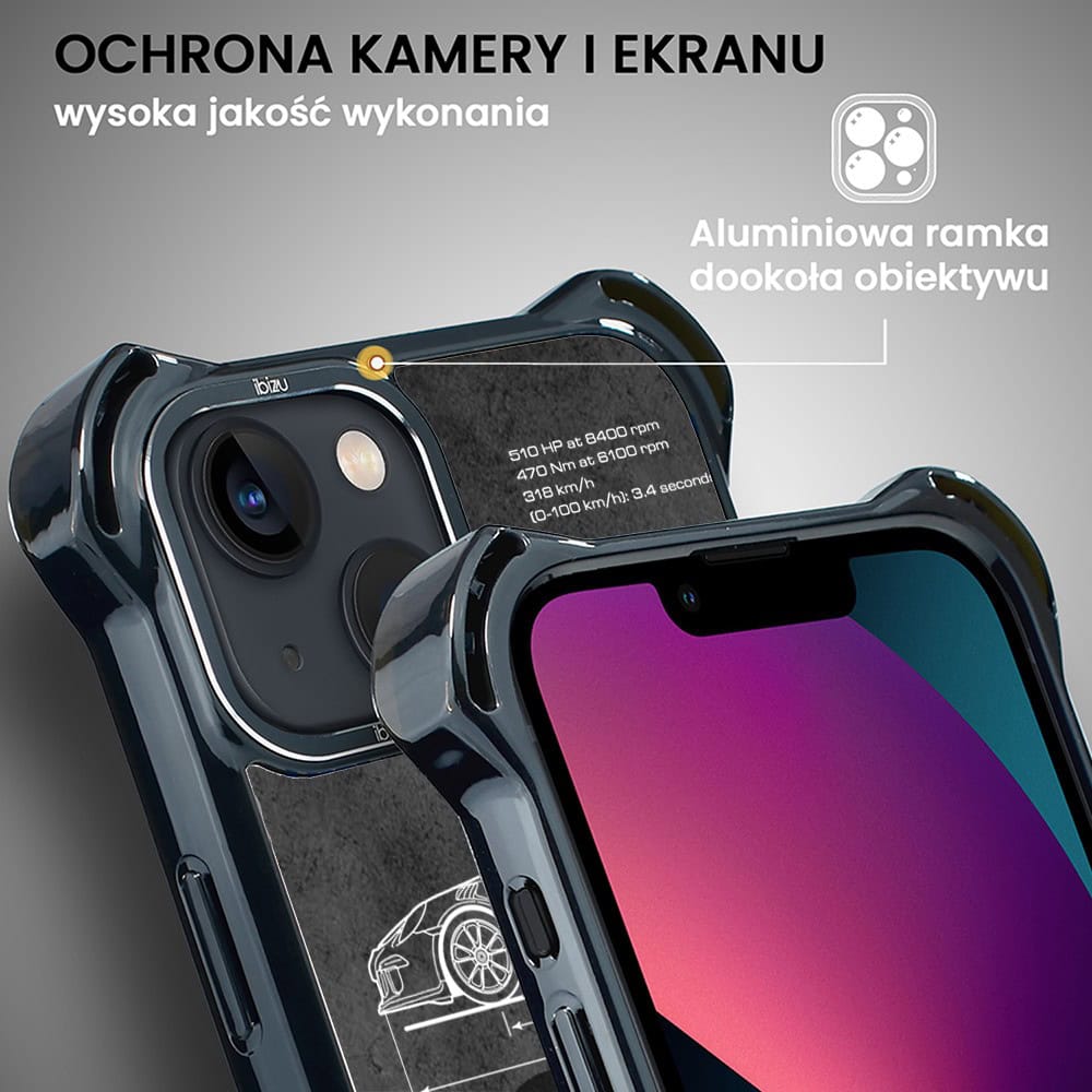 Etui do iPhone 13, Ibizu DropGuard Ultra z MagSafe, TechDrive, 911 GT3 RS