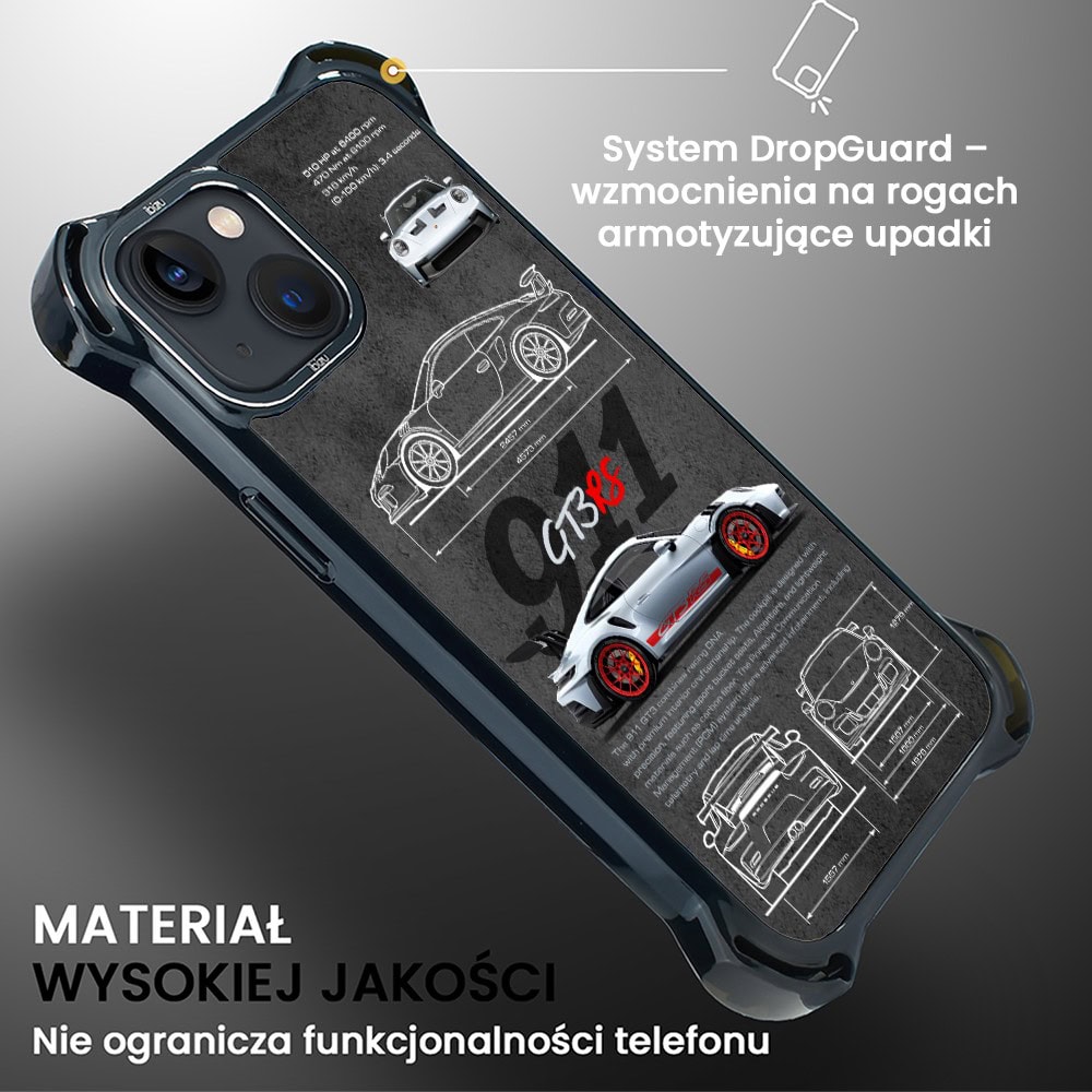 Etui do iPhone 13, Ibizu DropGuard Ultra z MagSafe, TechDrive, 911 GT3 RS