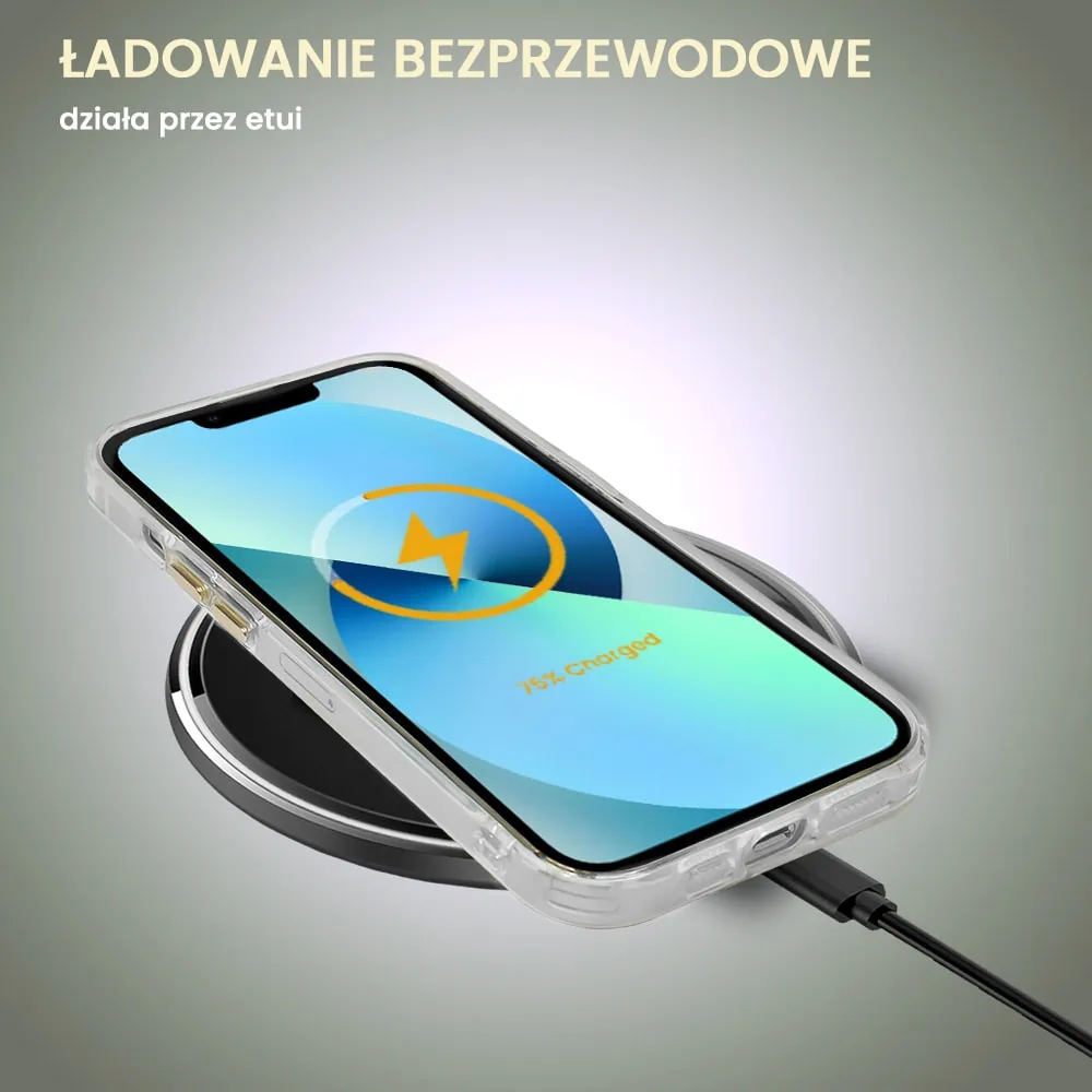 Etui do iPhone 13 Ibizu Premium Slim MagSafe cienkie, przeźroczyste, złote