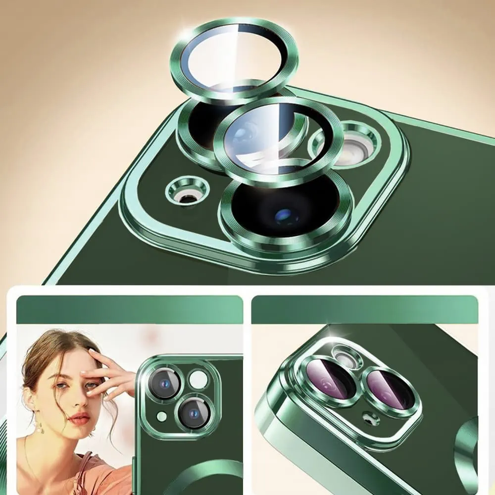 Etui do iPhone 13 MagSafe Luxury Protect przeźroczyste, hybrydowa ochrona kamery, alpejska zieleń (OUTLET)