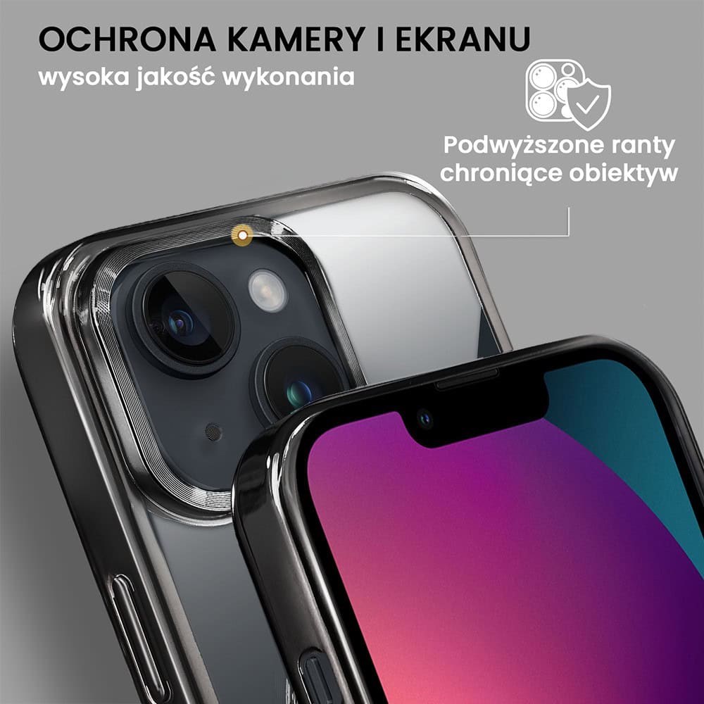 Etui do iPhone 13 MagSafe Luxury, przeźroczyste, czarne