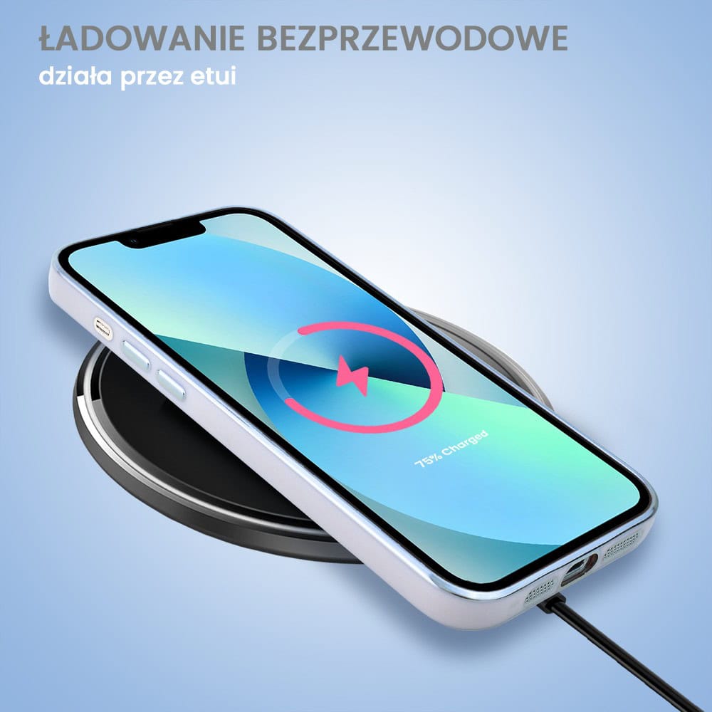 Etui do iPhone 13 Magsafe Silver Elegance, z osłoną aparatu, delikatnie niebieskie (OUTLET)