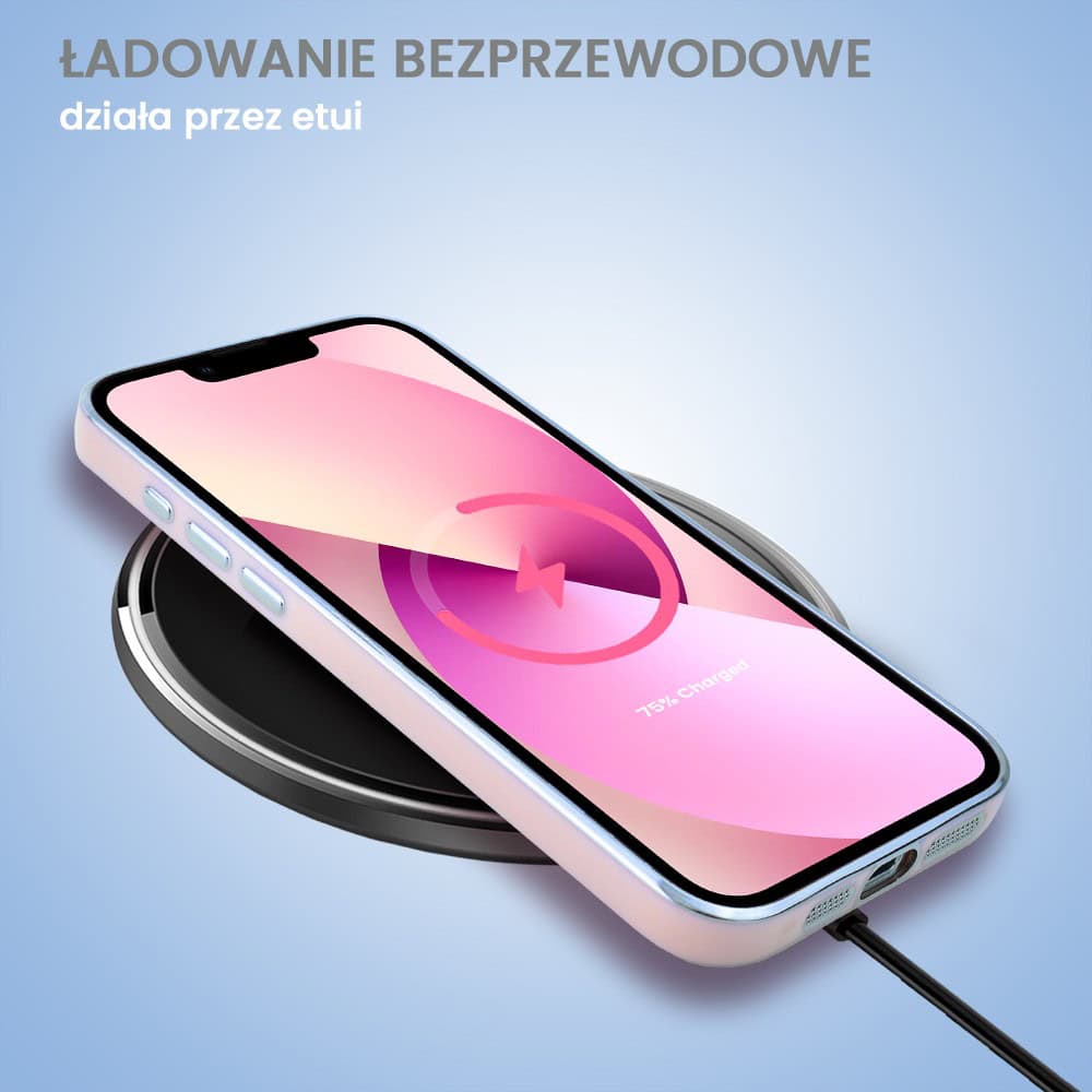 Etui do iPhone 13 Magsafe Silver Elegance, z osłoną aparatu, delikatnie różowe