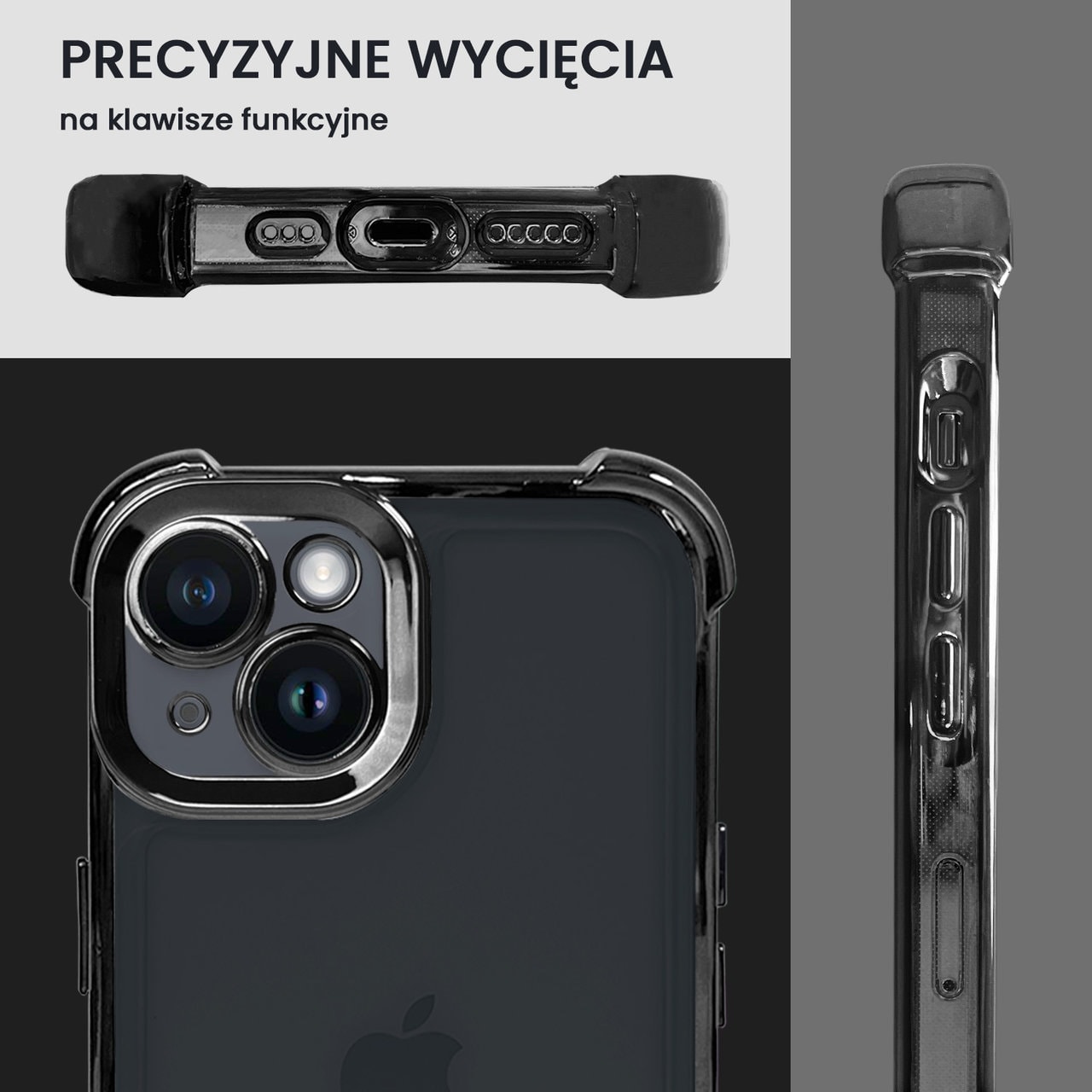 Etui do iPhone 13 Mini Hybrid Elegance Anti-Shock z osłoną na aparat i poduszkami, czarne