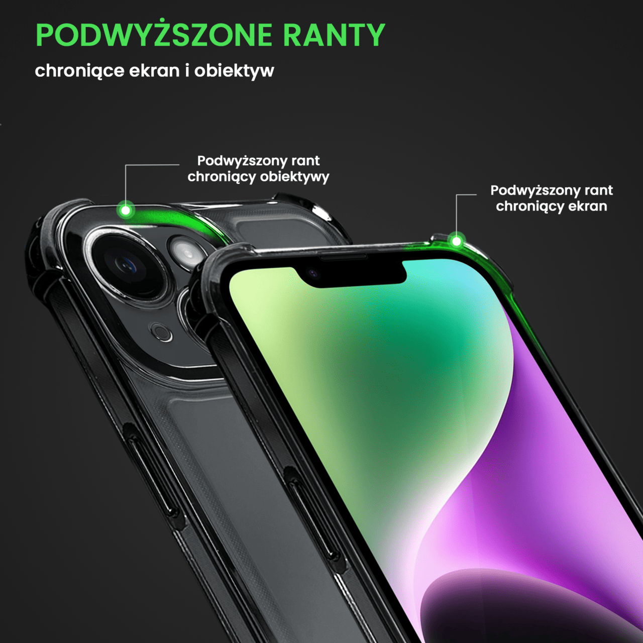 Etui do iPhone 13 Mini Hybrid Elegance Anti-Shock z osłoną na aparat i poduszkami, czarne