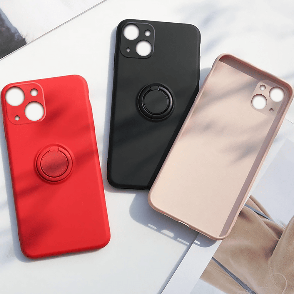 Etui do iPhone 13 Mini Magnetic Ring matowe nie widać śladów, uchwyt magnetyczny ze smyczą, czerwone