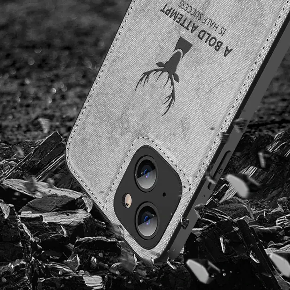 Etui do iPhone 13 Mini ochronne materiałowe Deer, szare