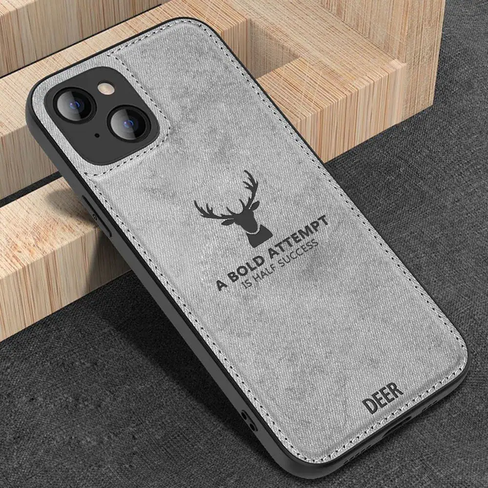 Etui do iPhone 13 Mini ochronne materiałowe Deer, szare
