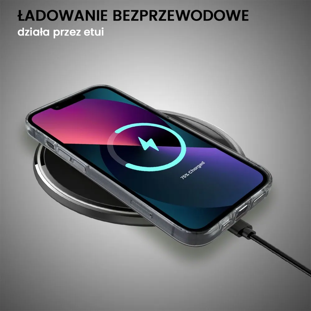 Etui do iPhone 13 Mini, przeźroczyste, dmuchawce ze złotym zdobieniem