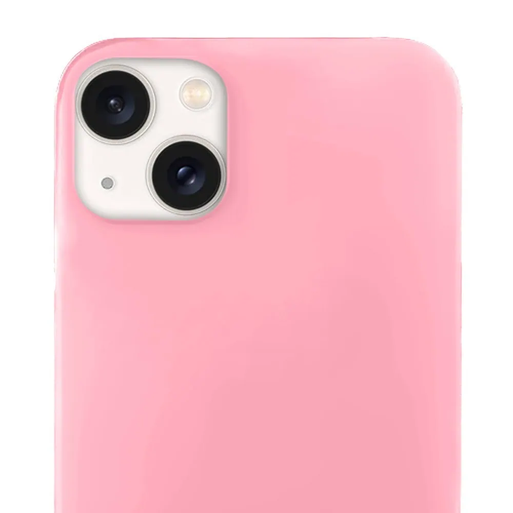 Etui do iPhone 13 Mini silikonowe z mikrofibrą soft touch, jasny róż