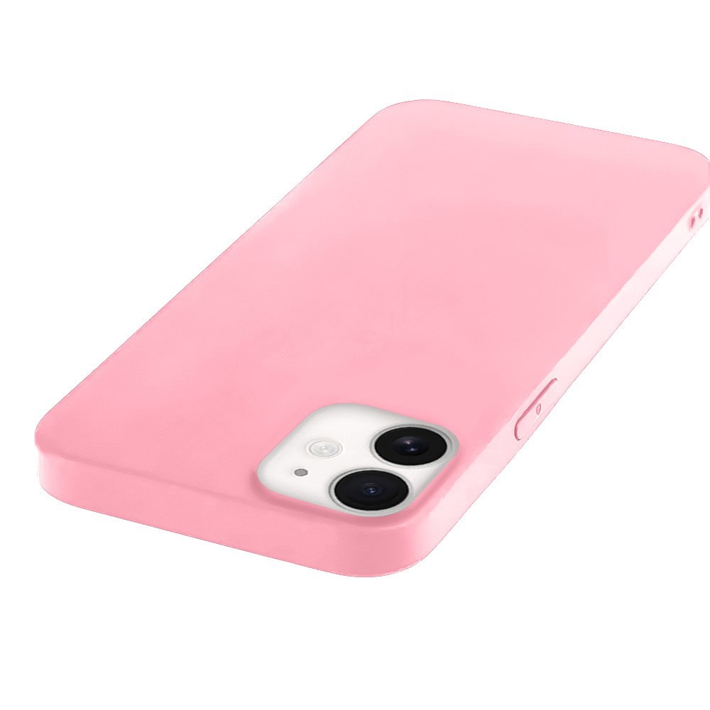 Etui do iPhone 12 Mini silikonowe z mikrofibrą soft touch, jasny róż